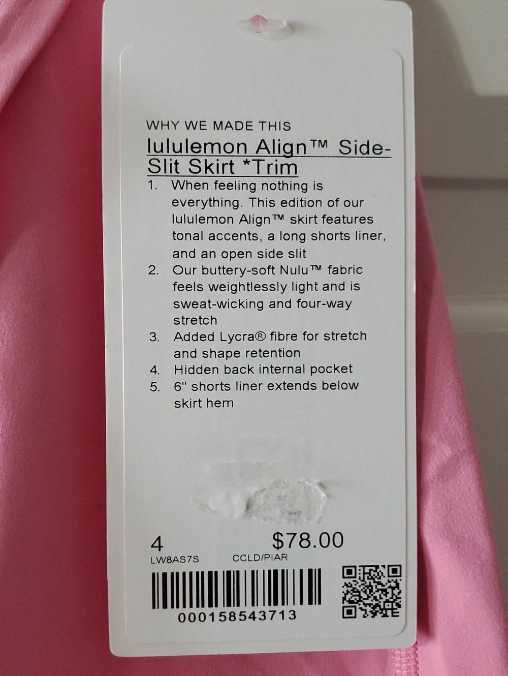 NWT Lululemon Align Side Slit Trim Pink Skirt Sz 4 - Picture 2 of 4